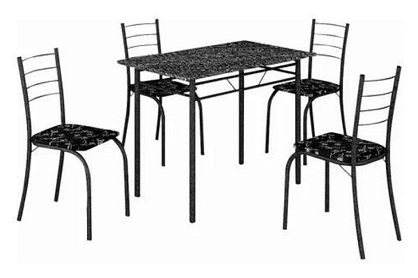 MESA RIO 100X60 TB PRATA-TP GRANITO-4 CAD ASS RISCADO BRANCO