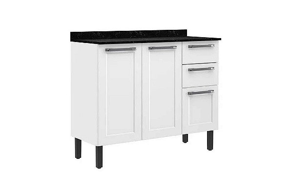 BALCAO 105 3PTS 2 GAV ACO FLORENCA - BRANCO - ITATIAIA