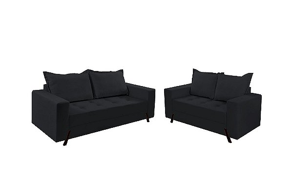 SOFA 3X2 LUG MOD 8100 - VEL PRETO (10) - BOARETO