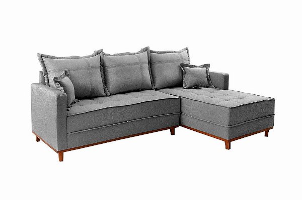 SOFA SF.2210 CHAISE MILAO LD ESQ LINHO CINZA/1008 - EVID *EN