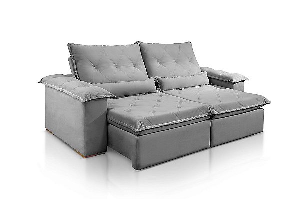 SOFA RETR SF.4260 VALENCIA 290CM VEL CINZA/526- JC ESTOF