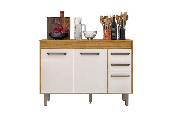 BALCAO MALTA C/ TAMPO 120 3PTS 2GAV FR/OFF - POLIMAM