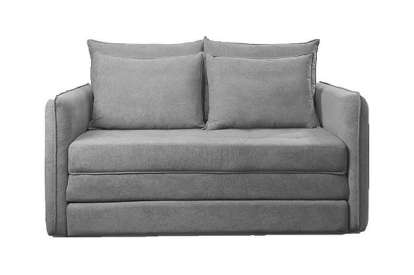 SOFA CAMA SF.4390 NORONHA VELUDO CINZA 526-BR P/COLCHAO - JC