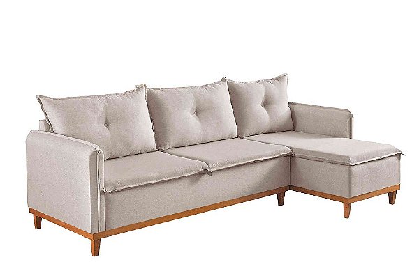 SOFA CHAISE ORLANDO LINHO BEGE/24 - BOARETO
