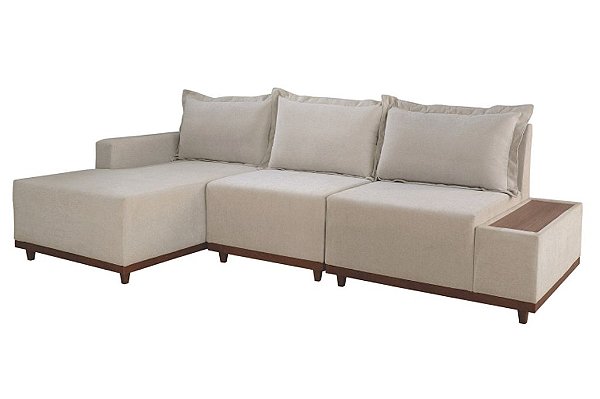 SOFA CHAISE SUICA/3078 BRACO MESA LIN BEGE/D 2119 - LUFER