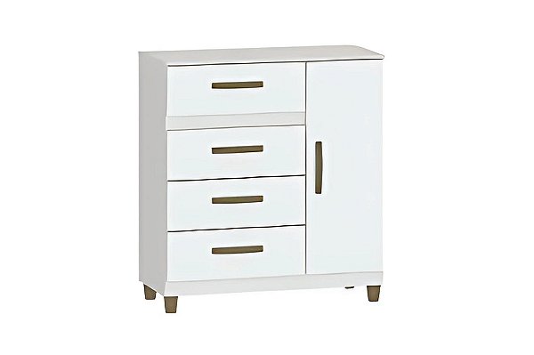 COMODA LEME 4GV 1PT BRANCA - FELLICCI