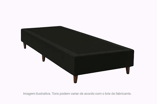 BOX/BASE SIMPLES SOLTEIRO CORINO PRETO - BIOSTAR