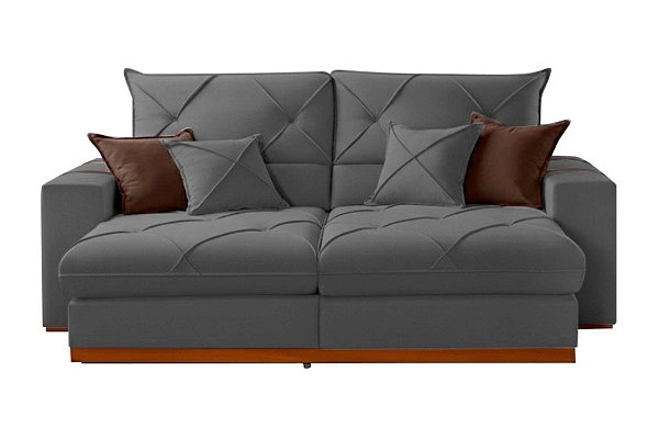 SOFA RETR GRAN BELLO 200 VEL CINZA/20 - IMPERIO