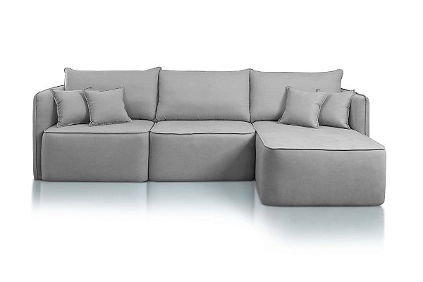 SOFA CHAISE BUZIOS 3 MOD 260 LIN CINZA/579 - JC ESTOF
