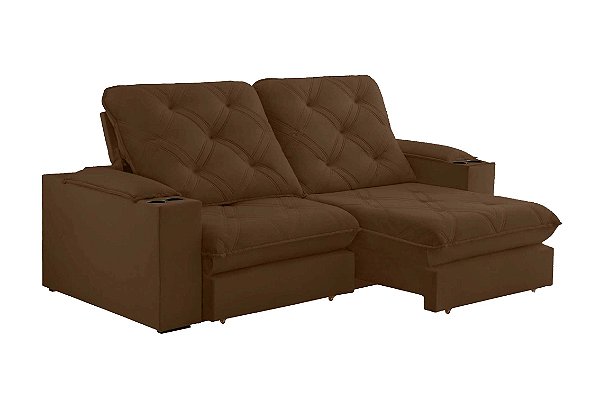 SOFA RETR CUIABA 230CM VEL MARROM/336 - EST TEIX