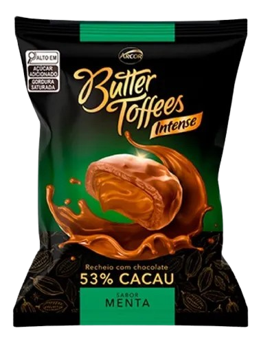 BALA ARCOR BUTTER TOFFEES INTENSE - 53% CACAU - MENTA