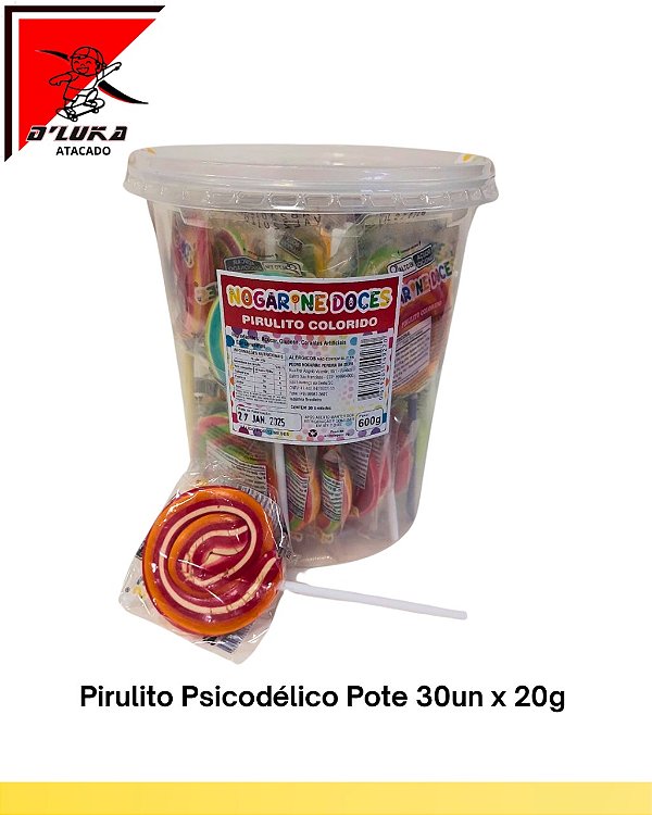 PIRULITO COLORIDO REDONDO/PSICODÉLICO 600G