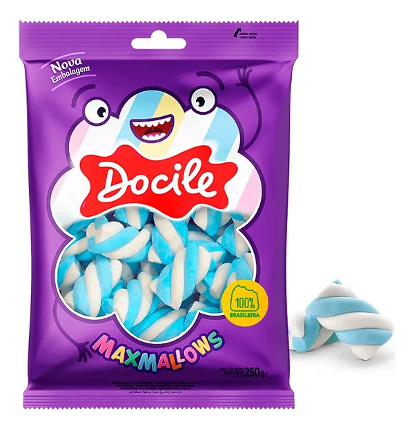 MARSHMALLOWS DOCILE MAXMALLOWS TWIST COLORIDO/AZUL