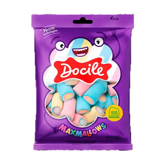 MARSHMALLOWS DOCILE MAXMALLOWS TUBO COLORIDO