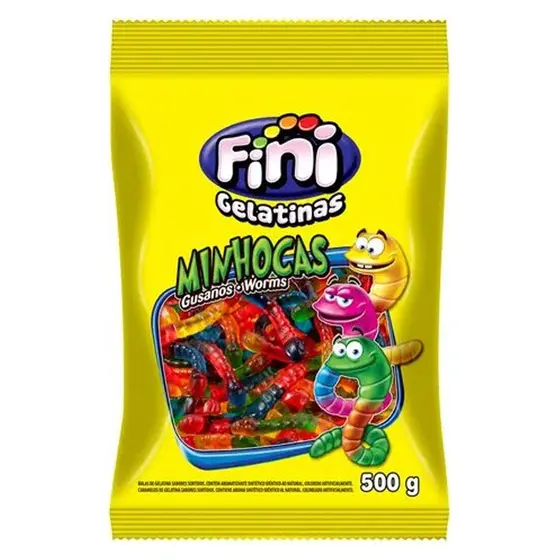 BALA FINI GELATINAS MINHOCAS 500G