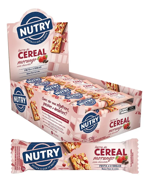 BARRA CEREAL NUTRY MORANGO CX24UNDS