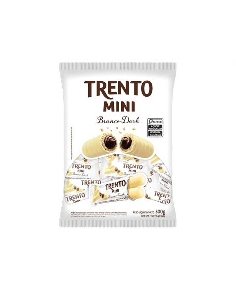 MINI TRENTO CHOCOLATE BRANCO DARK PCT50UNDS/800G