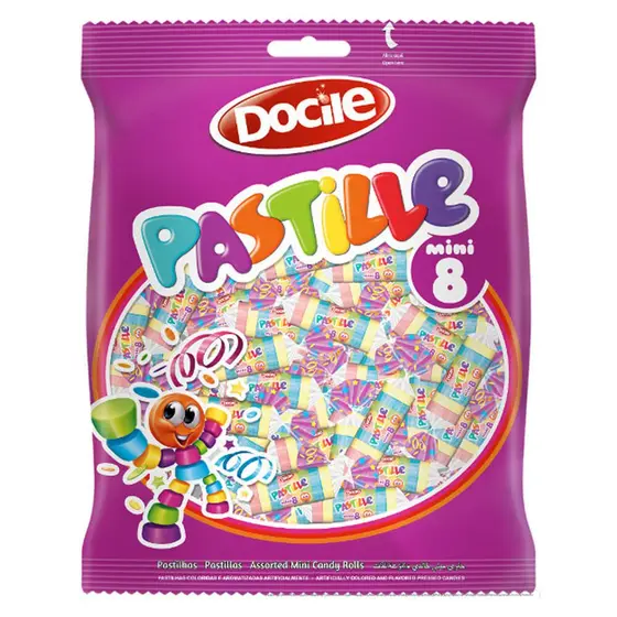PASTILHA COLORIDA DOCILE MINI 8 PCT100UNDS