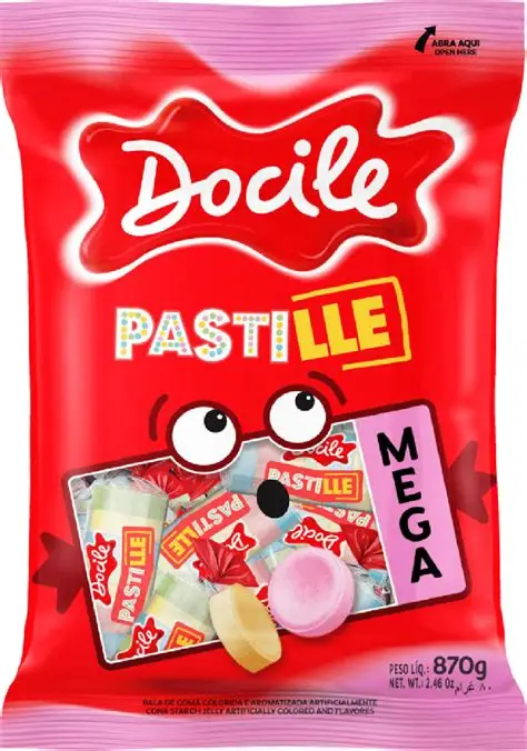 PASTILHA COLORIDA MEGA DOCILE 870G PCT100UNDS