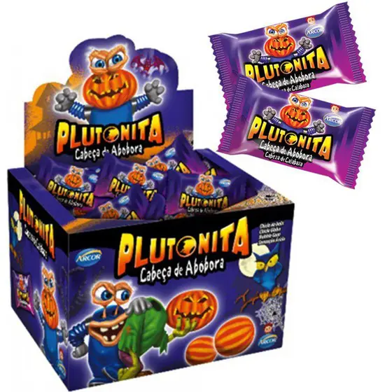 CHICLE PLUTONITA CABEÇA ABÓBORA ARCOR CX40UNDS