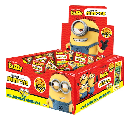 CHICLE MINIONS TUTTI-FRUTTI BUZZY CX100UNDS