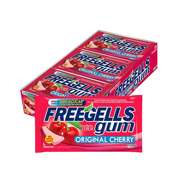 CHICLETS FREEGELLS GUM CEREJA CX15 UNDS