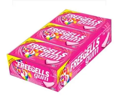 CHICLETS FREEGELLS GUM TUTTI-FRUTTI CX15 UNDS