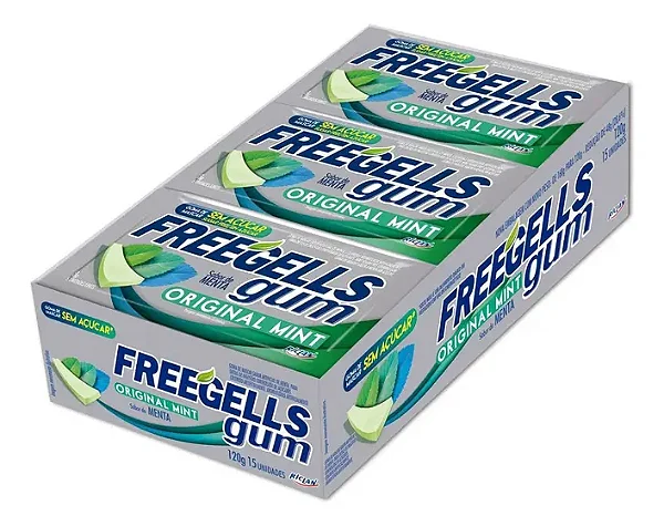 CHICLETS FREEGELLS GUM ORIGINAL MINT CX15 UNDS