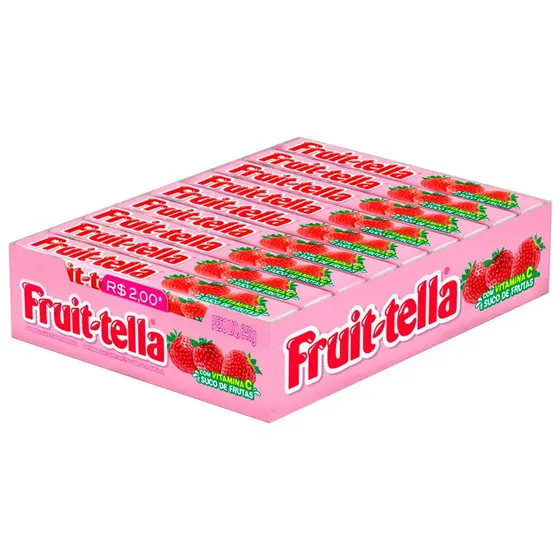 FRUITTELLA MASTIGÁVEL MORANGO ACIDO CX16UNDS