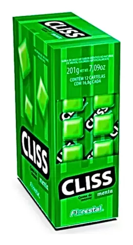 CHICLE CLISS MENTA FLORESTAL CX12UNDS
