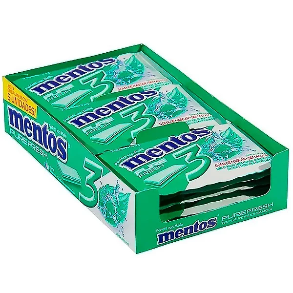 CHICLE MENTOS PURE FRESH SPEARMINT 127G CXA15UNDS