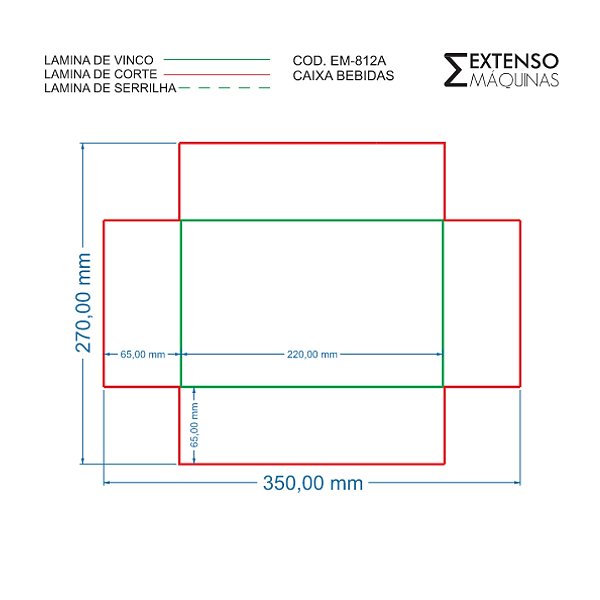 Faca de Corte e Vinco Caixa Cartonada de Bebida