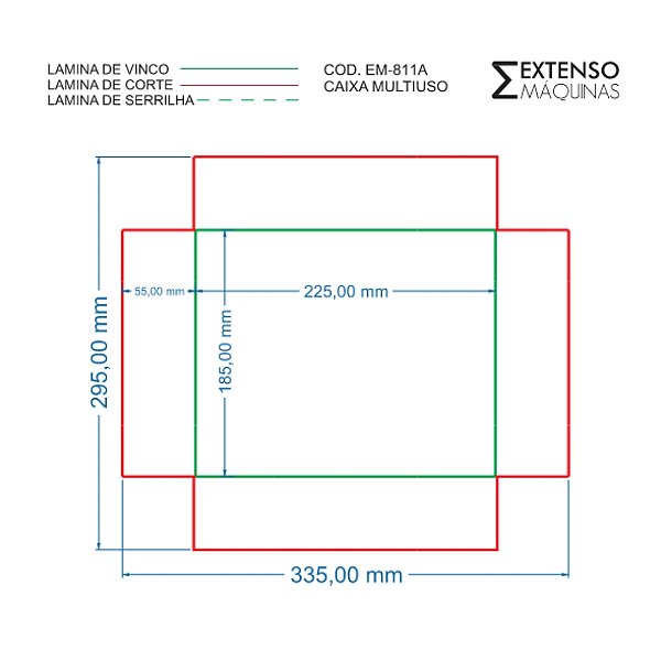 Faca de Corte e Vinco Caixas Cartonadas Multiuso