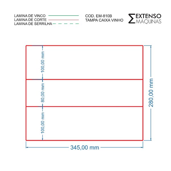 Faca de Corte e Vinco Caixas Cartonadas Vinho