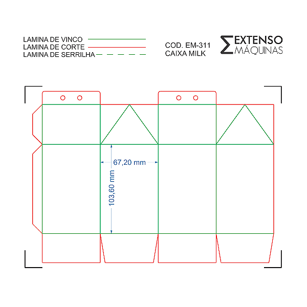 Facas de Corte e Vinco Caixa Milk