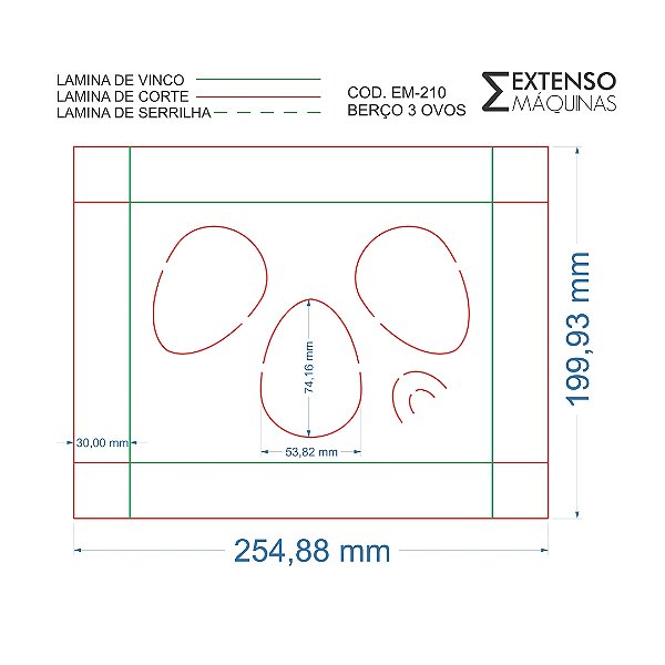 Facas de Corte e Vinco - Páscoa 3 Ovos 100g