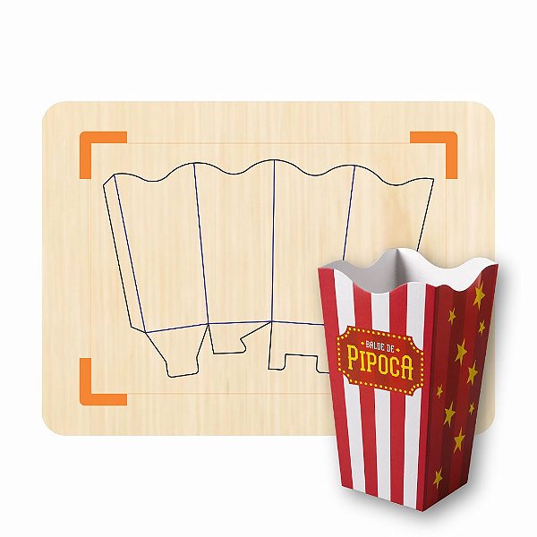 Faca de Corte e Vinco Caixa de Pipoca - Folha A3