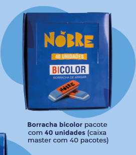 Borracha Bicolor prima azul/vermelha caixa com 40 unidades