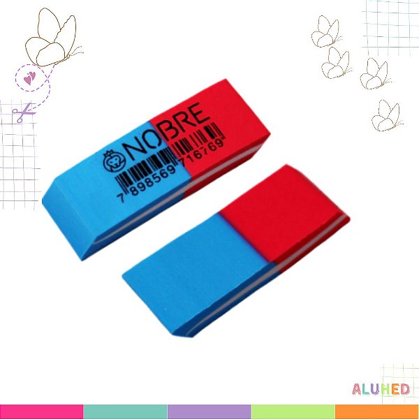 Borracha Bicolor prima azul/vermelha 01 Unid. - NOBRE