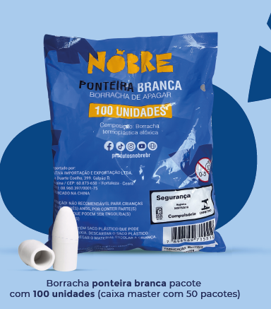 Borracha ponteira branca com 100 unidades
