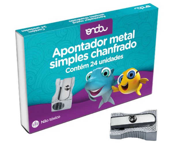 Apontador Metal Simples Chanfrado 1 furo c/ 24UN - ONDA