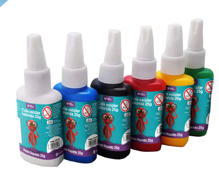 Cola Escolar Colorida 6 cores 25g - ONDA