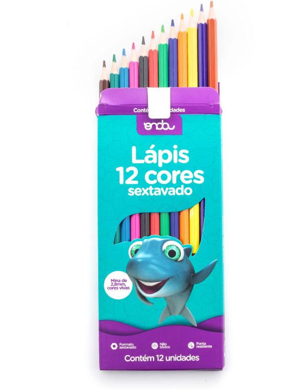 Lápis de pintar sextavo 12 cores - ONDA