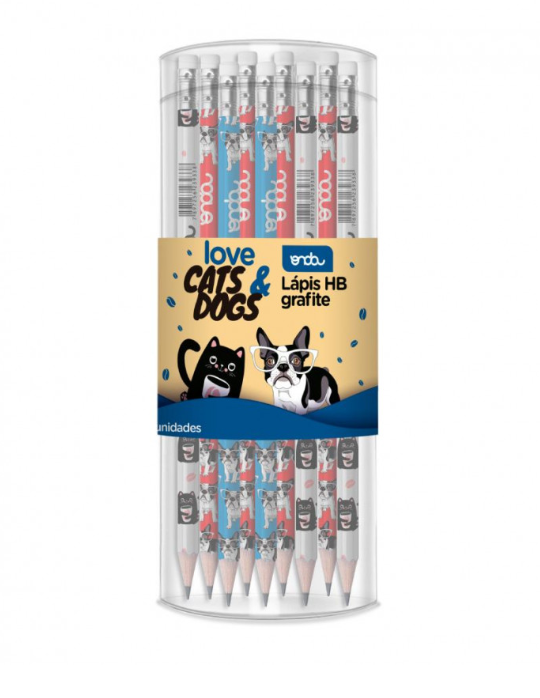 Lápis HB cats e dogs com borracha - ONDA