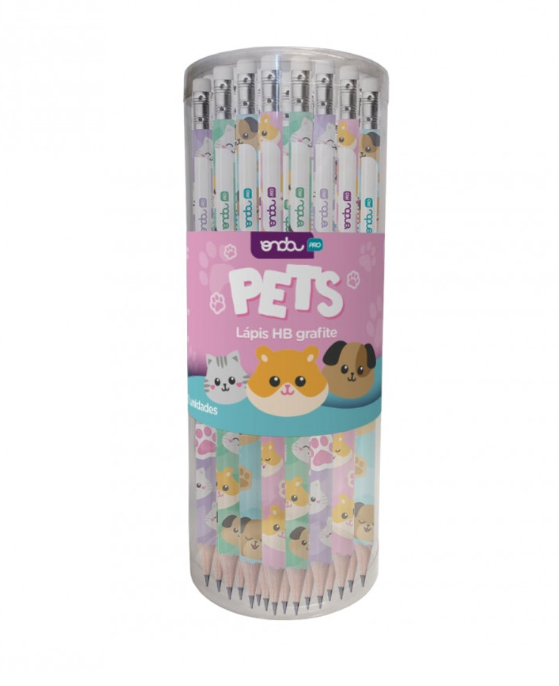 Lápis HB Pets com borracha caixa com 72 unid - ONDA