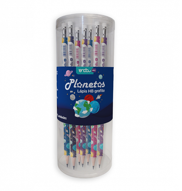 Lápis HB Planetas com borracha caixa com 72 unid - ONDA