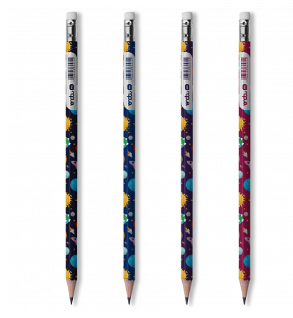 Lápis HB Planetas com borracha - ONDA