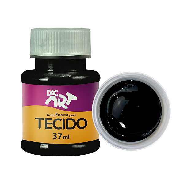 Tinta para tecido 37ml preto - DAC