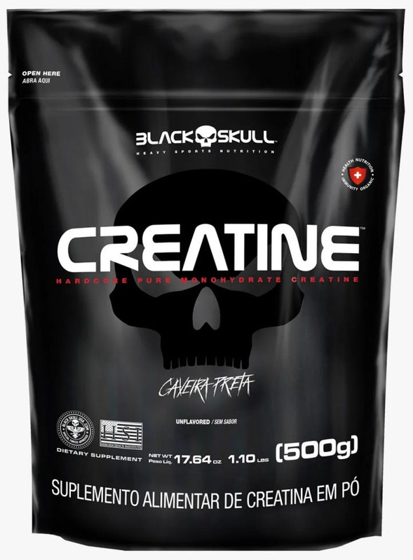 creatine caveira preta refil 500g