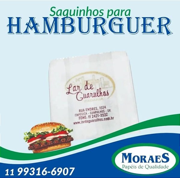 Saquinhos para hambúrguer - Guarulhos